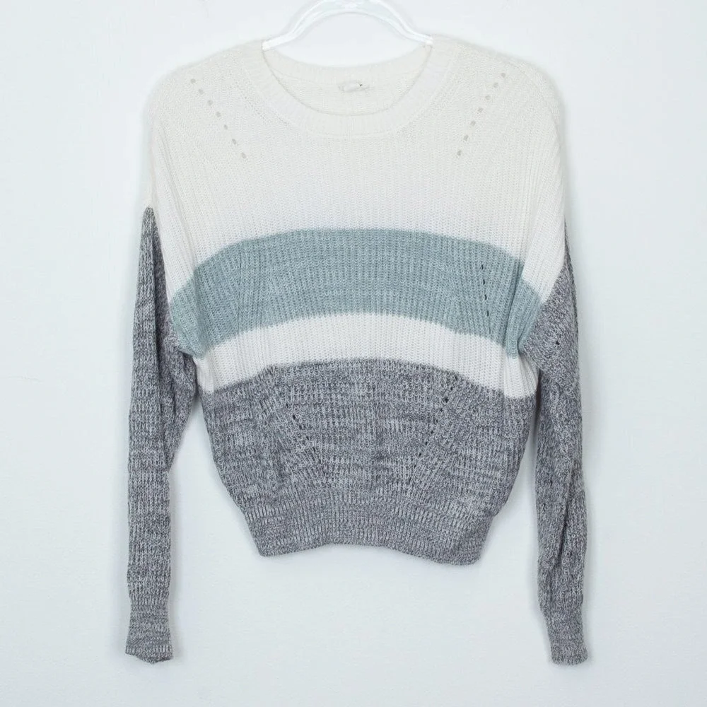 Garage Womens Colorblock Striped Pullover‎ Sweater Size XS Long Sleeve Casual